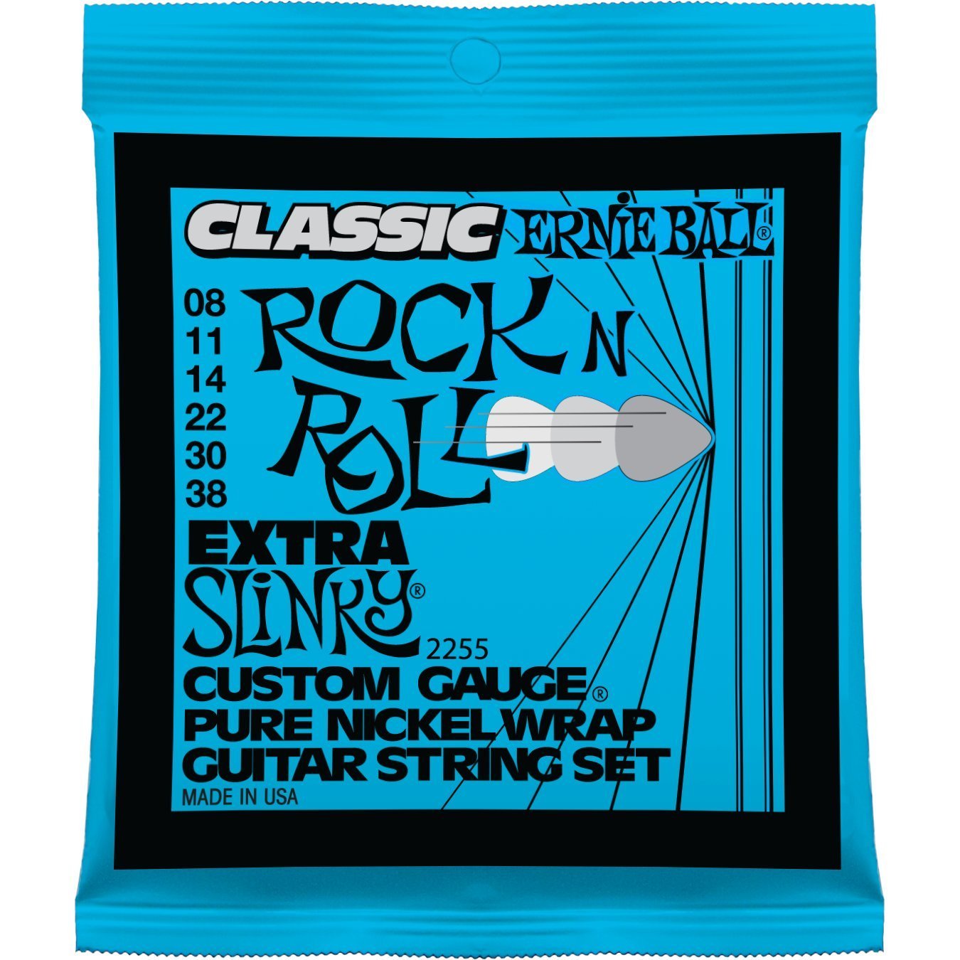 Ernie Ball 2255 Classic Pure Nickel Extra Slinky .008-.038