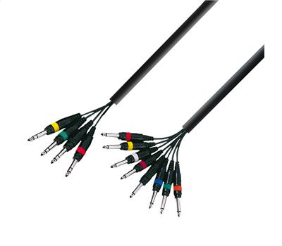 Adam Hall 3 Star Series Multicore Insertkabel 4xStereo Jack/ 8xMono Jack 5Meter