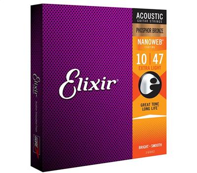 Elixir Nanoweb Coated Phosphor Bronze Extra Light .010-.0472