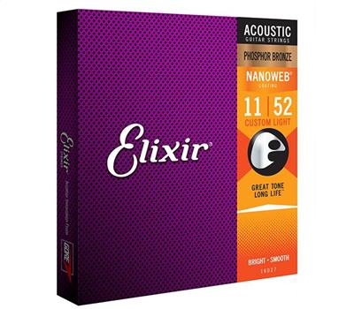 Elixir Nanoweb Coated Phosphor Bronze Custom Light .011-.0521