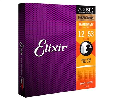 Elixir Nanoweb Coated Phosphor Bronze Light .012-.0532