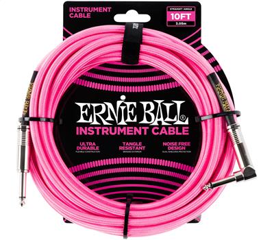 Ernie Ball Instrumentenkabel gerade/gewinkelt neonpink 3.05 Meter