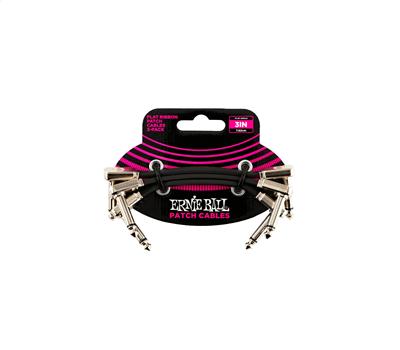 Ernie Ball Patchkabel flach gewinkelt/gewinkelt schwarz 7,5cm 3er Pack