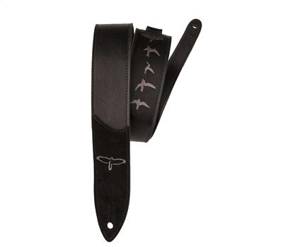 PRS Premium Leather 2" Strap Embroidered Birds Black1
