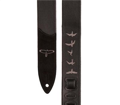 PRS Premium Leather 2" Strap Embroidered Birds Black2