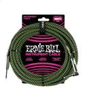 Ernie Ball Instrumentenkabel gerade/gewinkelt schwarz/grün 3 Meter