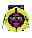 Ernie Ball Instrumentenkabel gerade/gewinkelt neongelb 3 Meter