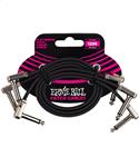 Ernie Ball Patchkabel flach gewinkelt/gewinkelt schwarz 30cm 3er Pack