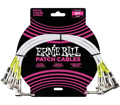 Ernie Ball Patchkabel gewinkelt/gewinkelt weiß 30cm 3er Pack