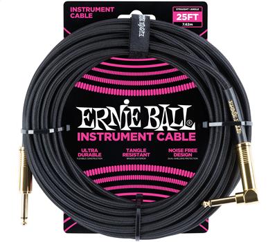 Ernie Ball Instrumentenkabel gerade/gewinkelt schwarz 7.62 Meter