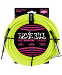 Ernie Ball Instrumentenkabel gerade/gewinkelt neongelb 7.62 Meter